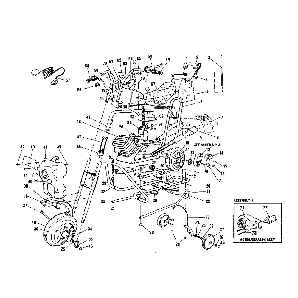 Replacement Parts Diagram and Parts List for PP930  Power Wheels Ride-On Cars